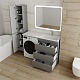 Style Line Тумба с раковиной под стиральную машину Даллас 130 R 3 ящика Люкс Plus серая – картинка-16